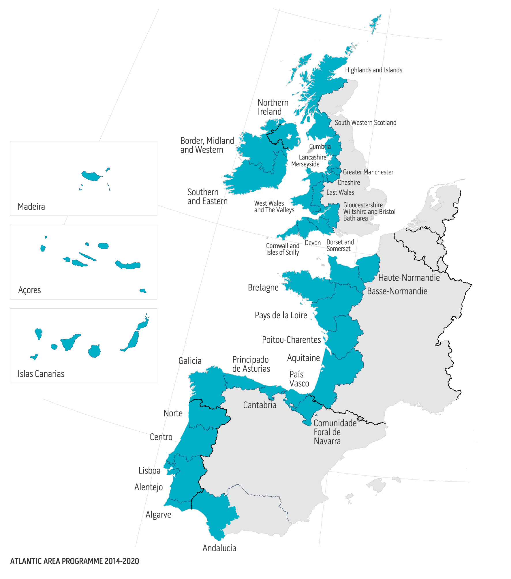 Interreg Atlantic Area map